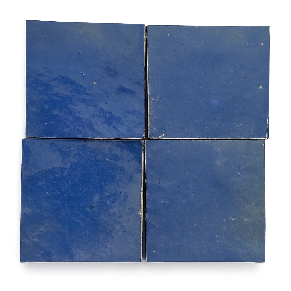 Zellige Marocain - 10x10 - Bleu - " Saphir" -(0,5m²) - Réf 023