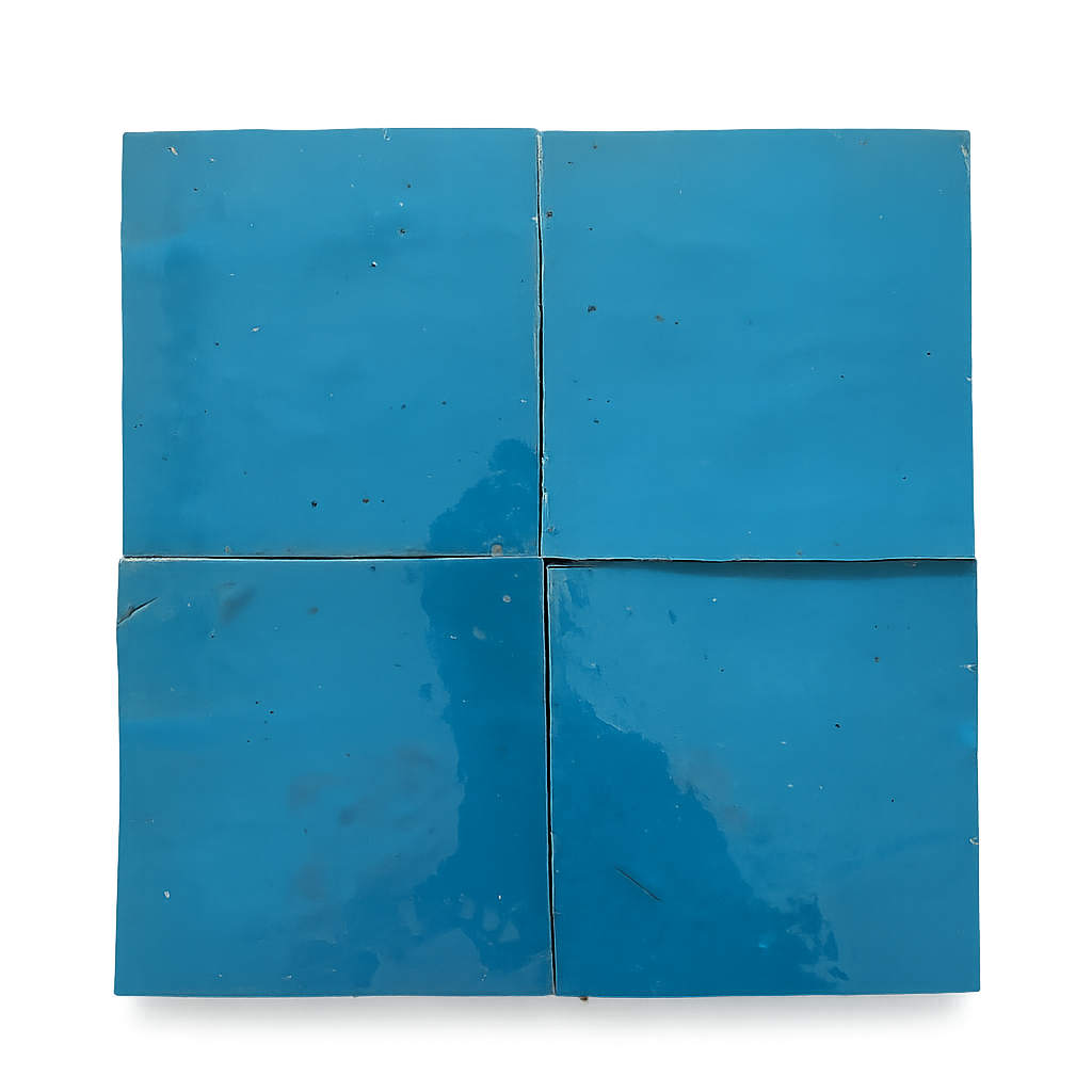 Zellige Marocain - 10x10 - bleu ciel - " Azur de l’Atlas" -(0,5m²) - Réf 016