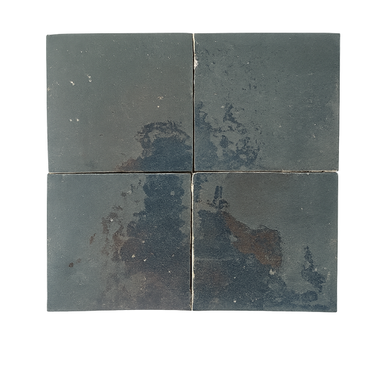 Zellige Marocain - 10x10 - Bleu-gris émallé -(0,5m²) - Réf 021