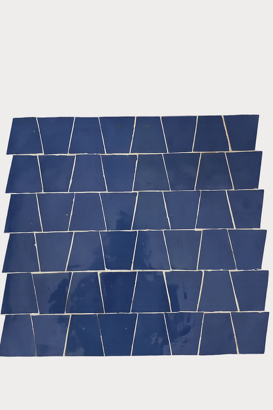 Mosaique Trapèze sur plaque - 32,5 x 30 cm - Bleu - " Mogador " -(0,09m²) - Réf 203