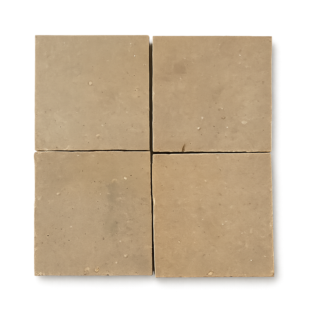 Zellige Marocain - 10x10 - Beige - " Beige" -(0,5m²) - Réf 031