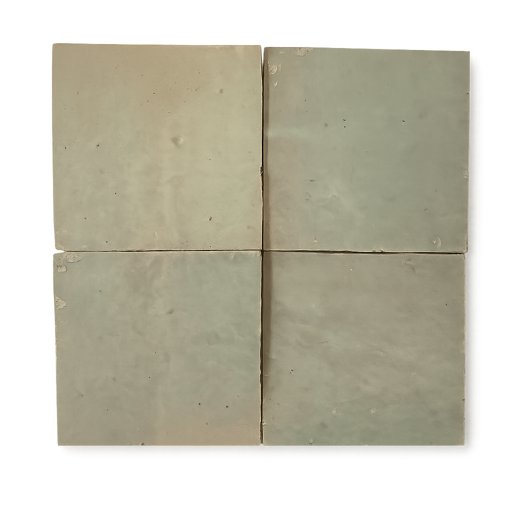 Zellige Marocain - 10x10 - Beige  - " Beige grisé  " -(0,5m²) - Réf 026