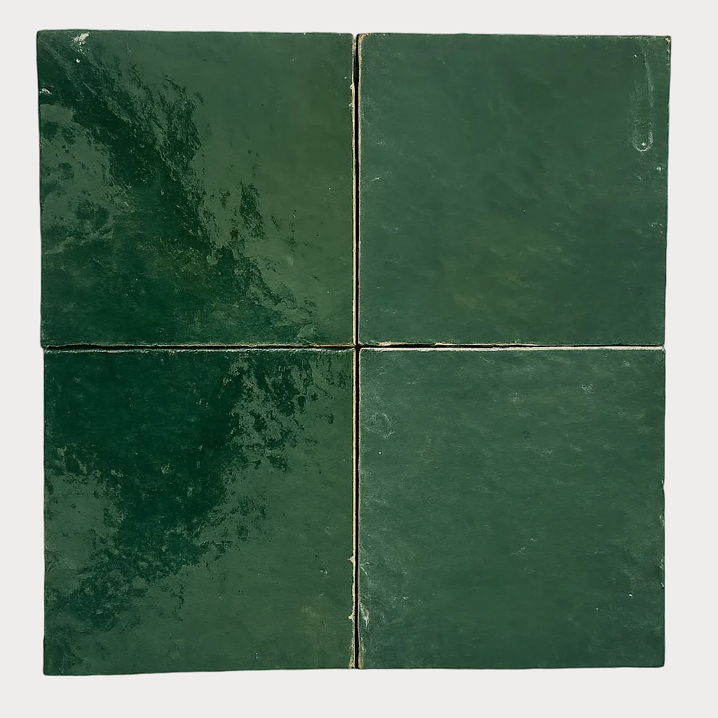 Zellige Marocain - 10x10 - Vert Menthe  -(0,5m²) Réf 011