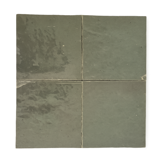 Zellige Marocain - 10x10 - Gris - " Eucalyptus " -(0,5m²) - Réf 025