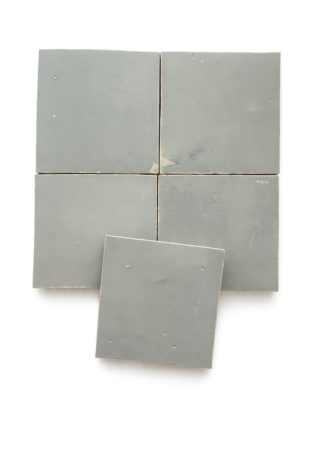 Zellige Marocain - 10x10 - Gris - " Clair " -(0,5m²) - Réf 018