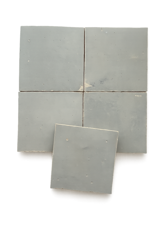 Zellige Marocain - 10x10 - Gris - " Clair " -(0,5m²) - Réf 018