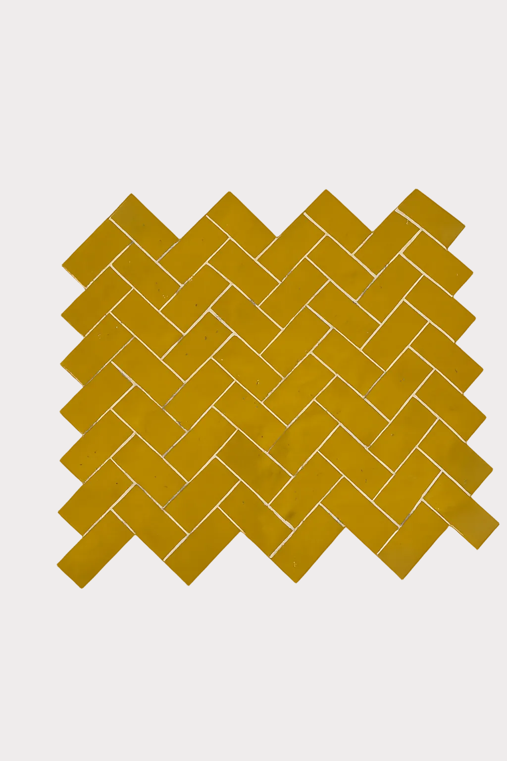 Mosaique Chevron sur plaque - 28,3 x 27,5 cm - Jaune - " Safran de Taliouine "  - Réf 329 (