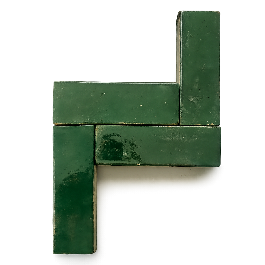 Bejmat Marocain 10x15 cm – Vert Émeraude - (0,5m²) - Réf 110