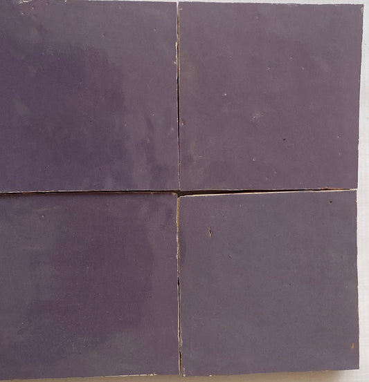 Zellige Marocain - 10x10 - Violet - " Prune Andalouse" -(0,5m²) - Réf 030