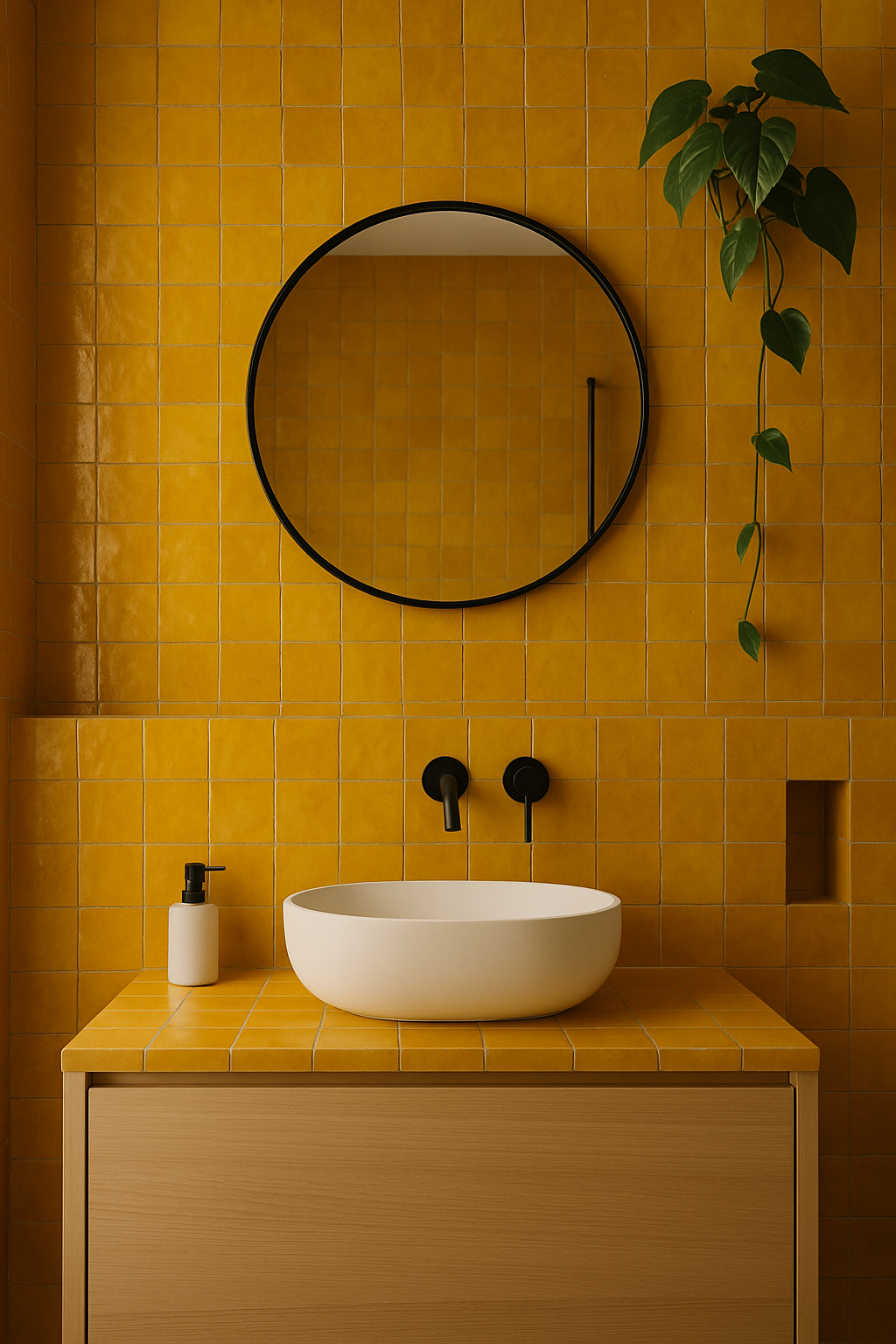Zellige Marocain - 10x10 - Jaune - " Safran de Taliouine " -(0,5m²) - Réf 029