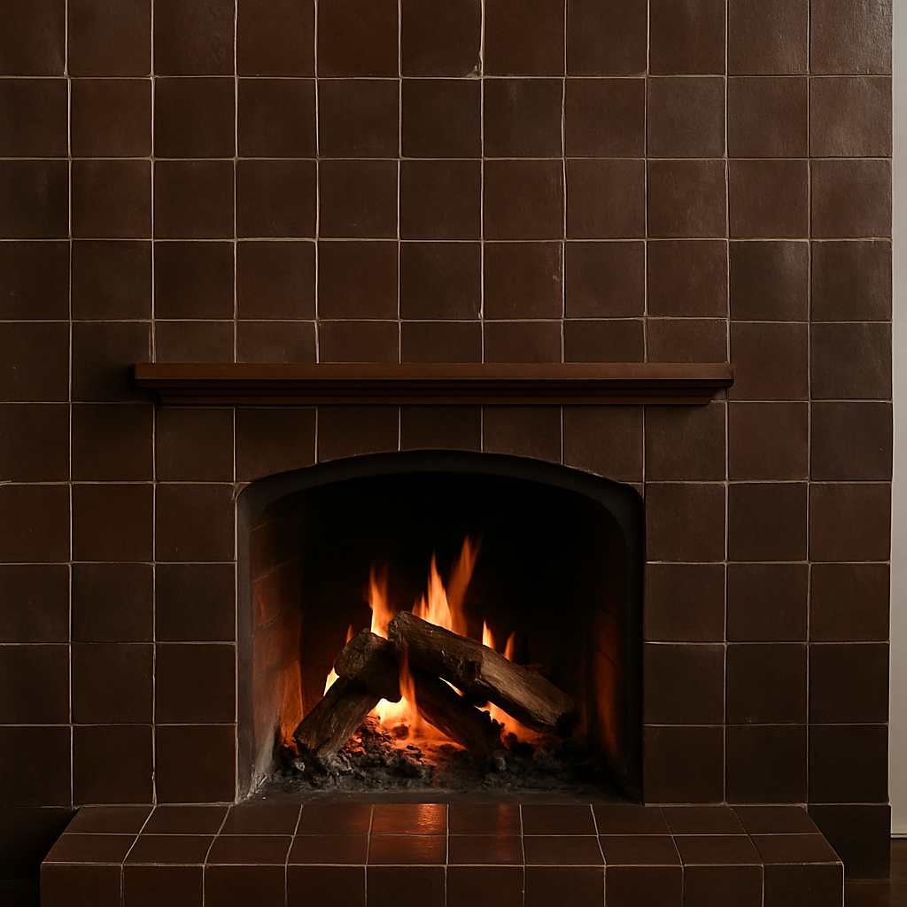 Zellige Marocain - 10x10 - Marron foncé- "Chocolat de Zagora" -(0,5m²) - Réf 007