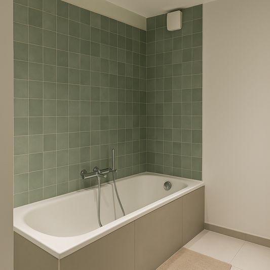 Zellige Marocain - 10x10 - Vert eucalyptus  -(0,5m²) - Réf 020