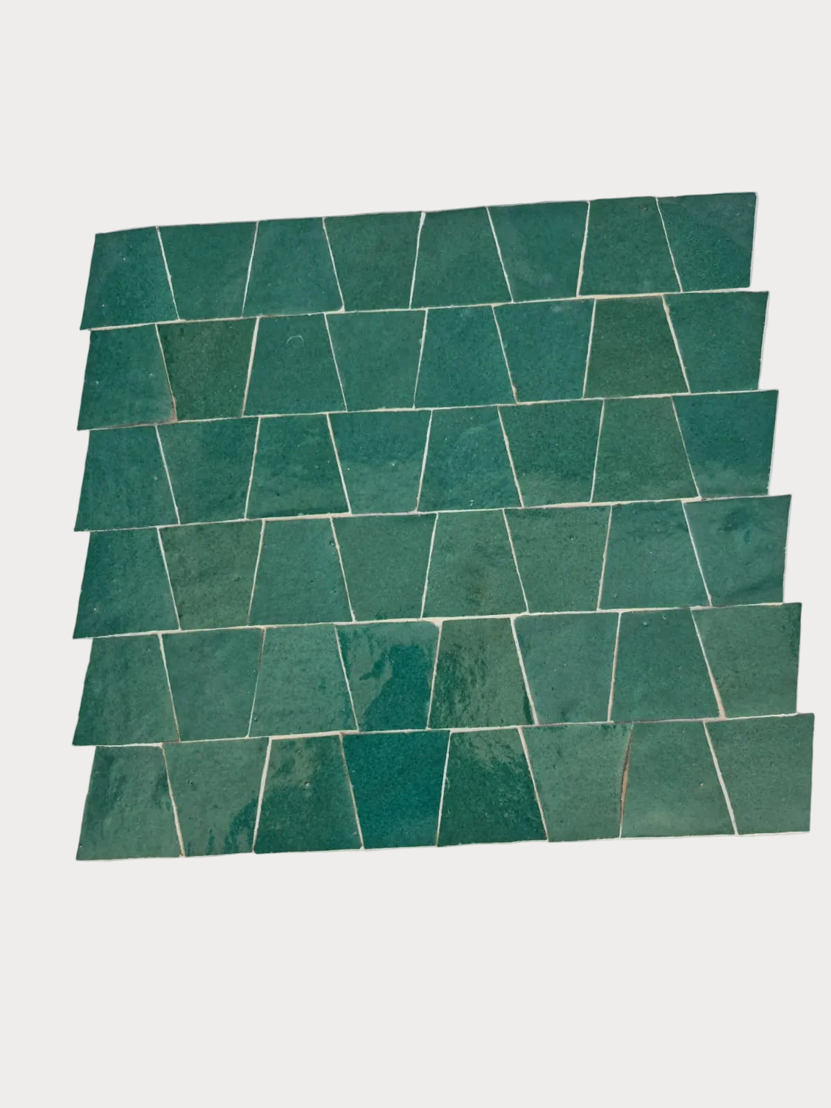 Mosaique Trapèze sur plaque - 32,5 x 30 cm - Vert Émeraude - Réf 210