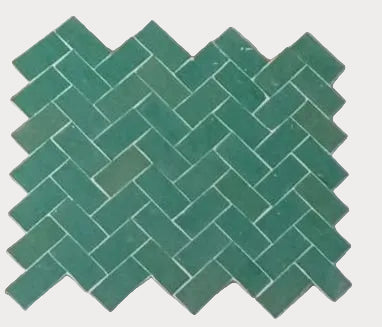 Mosaique Chevron sur plaque - 28,3 x 27,5 cm - Vert Clair - Réf 312