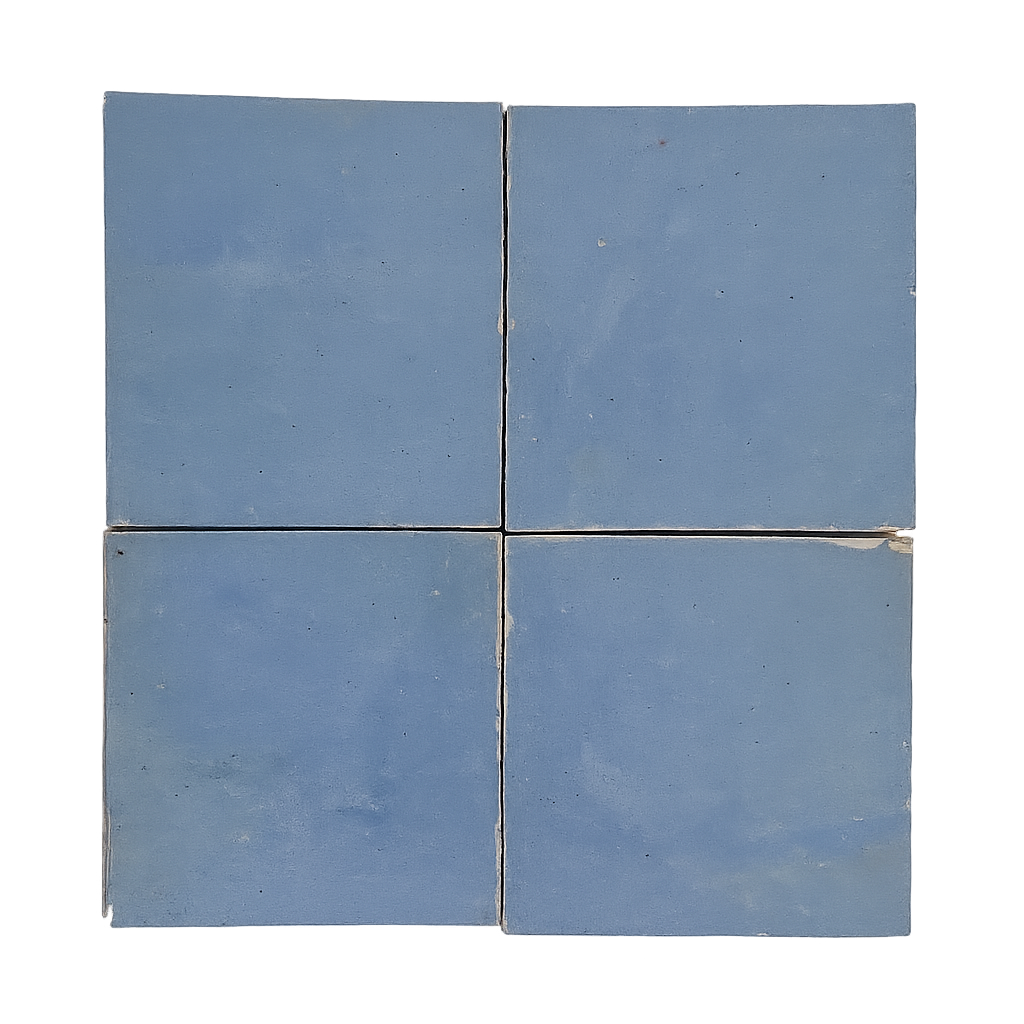 Zellige Marocain - 10x10 - Bleu - "  Lazuli " -(0,5m²) - Réf 022