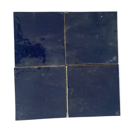 Zellige Marocain - 10x10 - Bleu - " Bleu nuit " -(0,5m²) - Réf 024