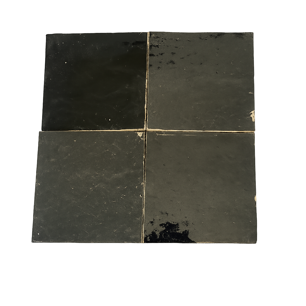 Zellige Marocain - 10x10 - Noir -(0,5m²) - Réf 037