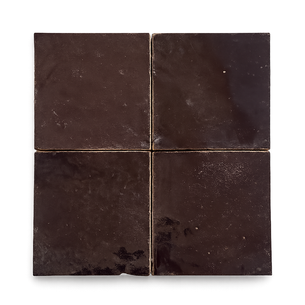Zellige Marocain - 10x10 -  Prune  aubergine  (0,5m²) - Réf 036