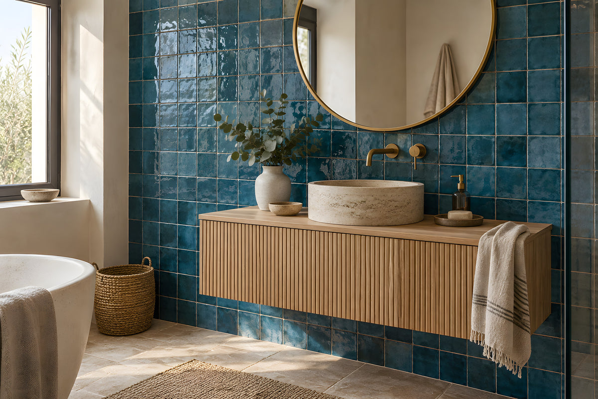 Salle de bain en zellige Bleu Océan