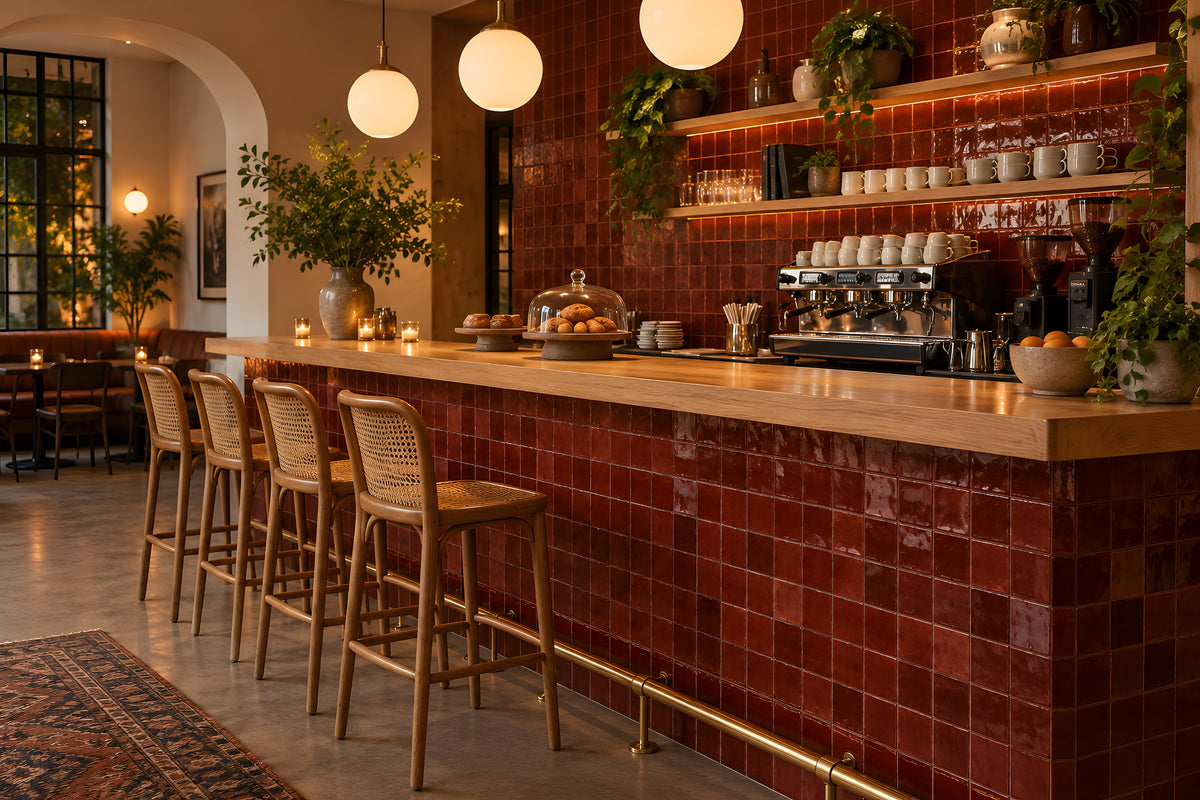 Comptoir de café en zellige Rouge Marrakech