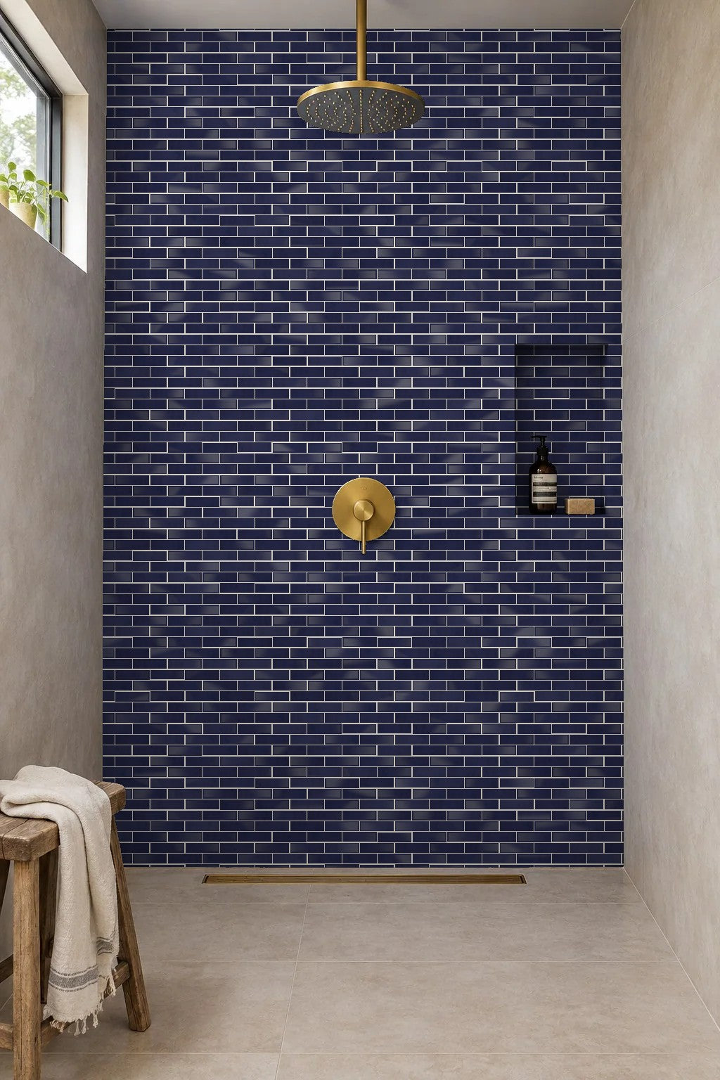 Bejmat Marocain 10x03 cm – Bleu Mogador  - (0,5m²) - Réf 403
